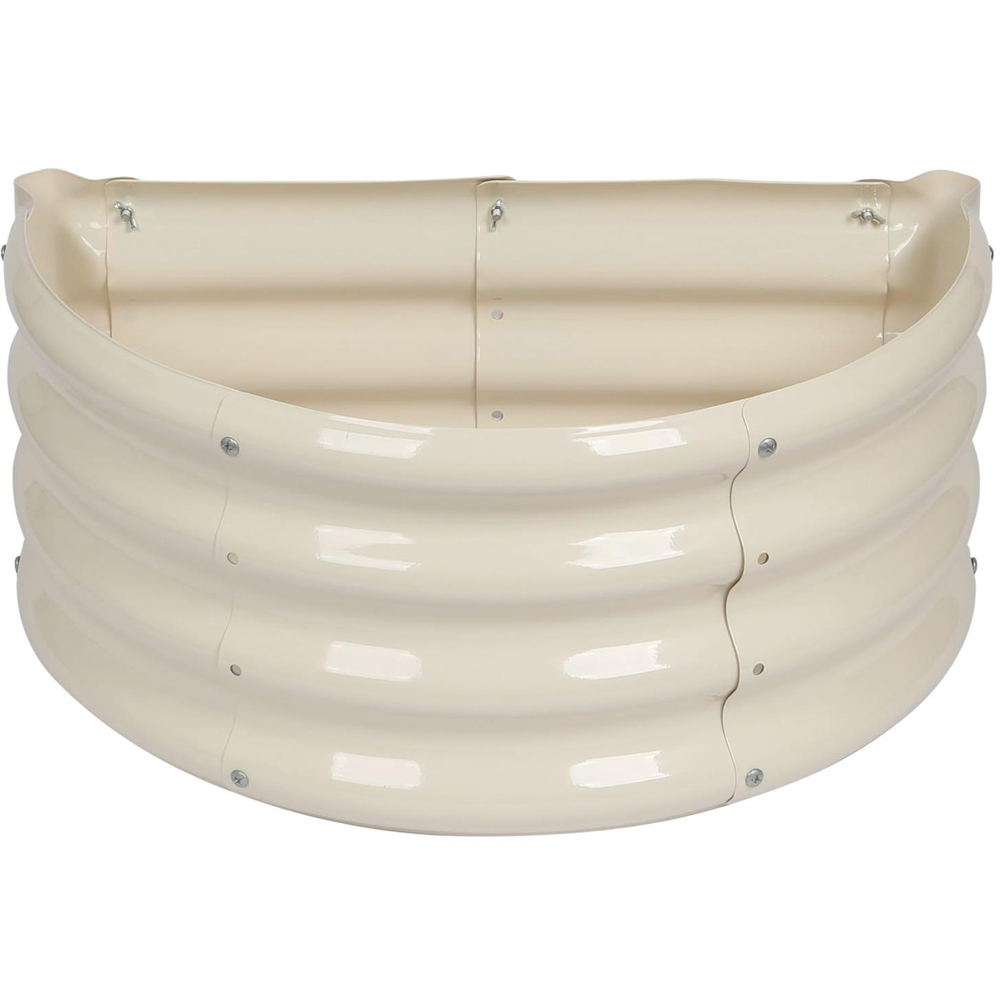 Harbour Housewares Ivory Semicircle Galvanised Steel Raised Garden Bed 60 x 30cm Image 1