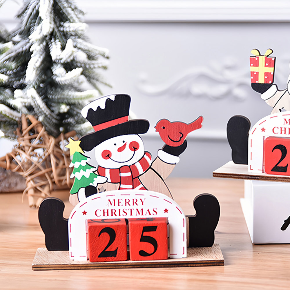 Jaoyeh Snowman Wooden Christmas Advent Calendar Image 2