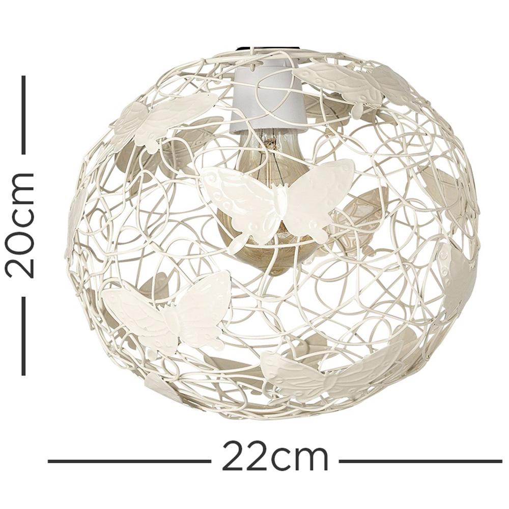 ValueLights Cream Butterfly Lattice Wire Ball Pendant Shade Image 4