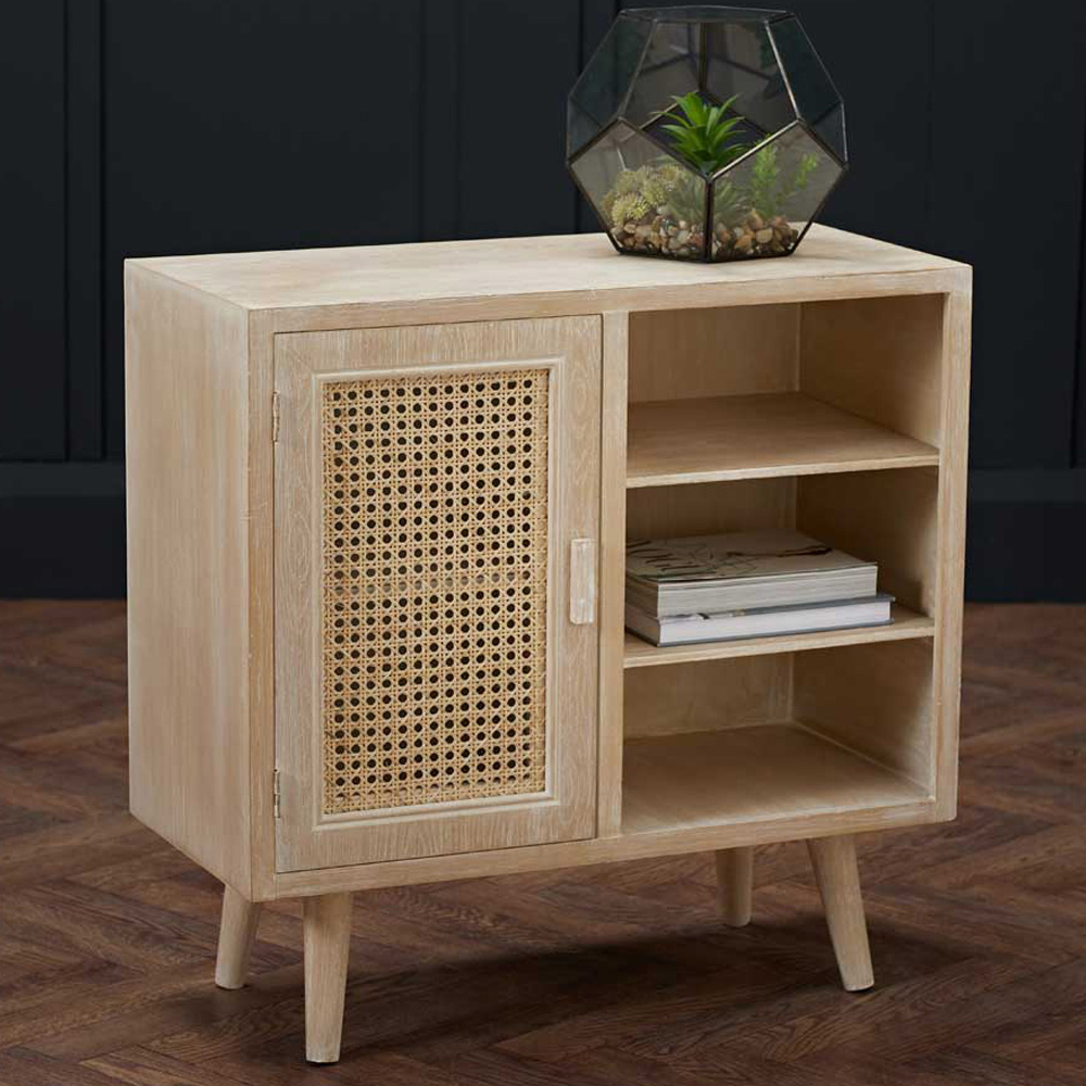 Toulouse Single Door 3 Shelf Light Oak Effect Bookcase Image 1