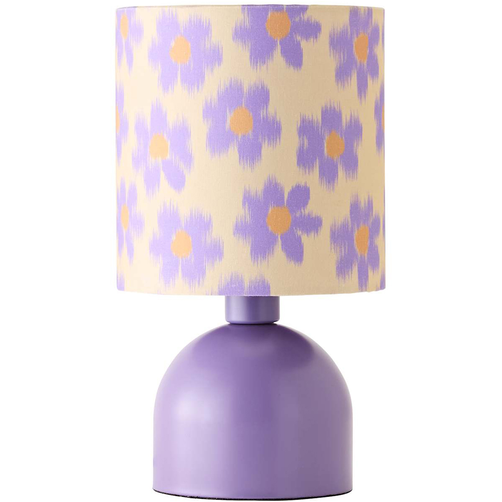 ValueLights Miley Floral Print Shade Purple LED Table Lamp with Bulb Image 1
