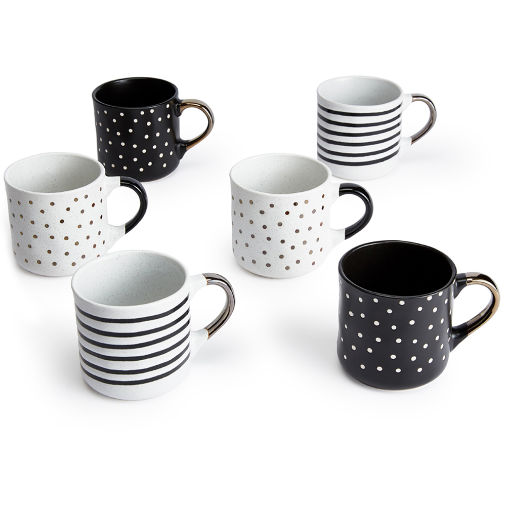 Waterside Stripe and Dot Metallic Mugs 6 Pack Image 1