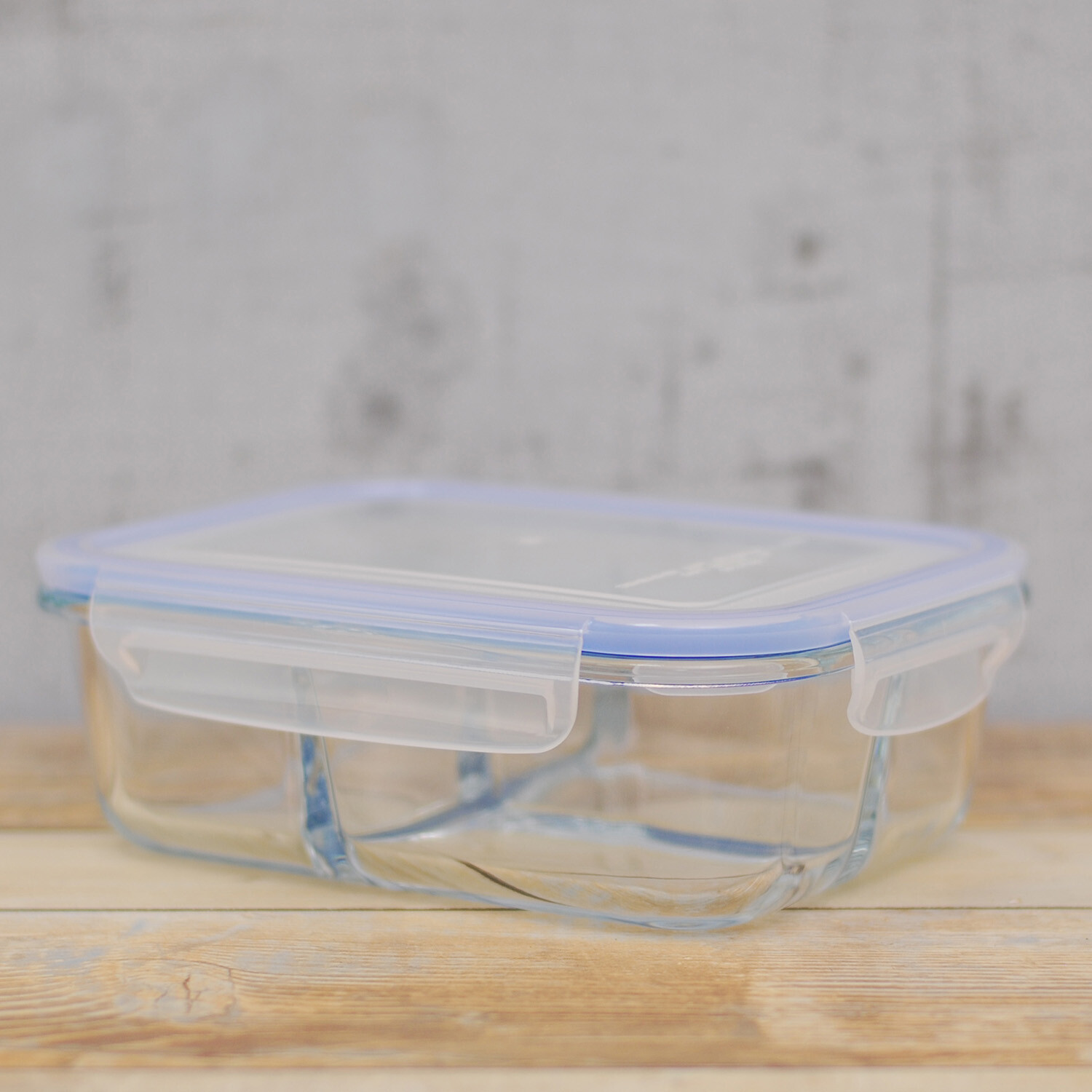 Rectangle Portioned Glass Container - Clear Image 3