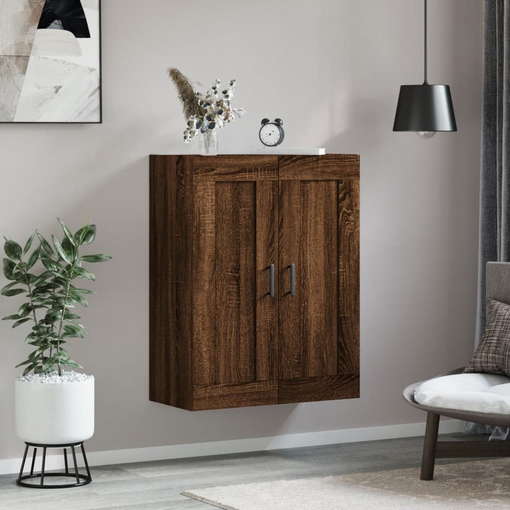 vidaXL 2 Door Brown Oak Wall Mounted Cabinet Image 3