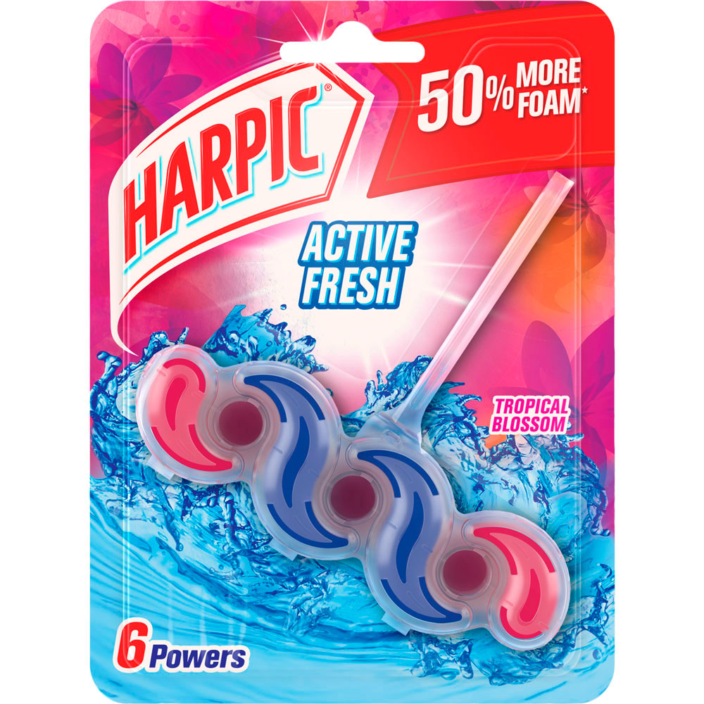 Harpic Tropical Blossom Active Fresh Power Toilet Block Cleaner Image 1
