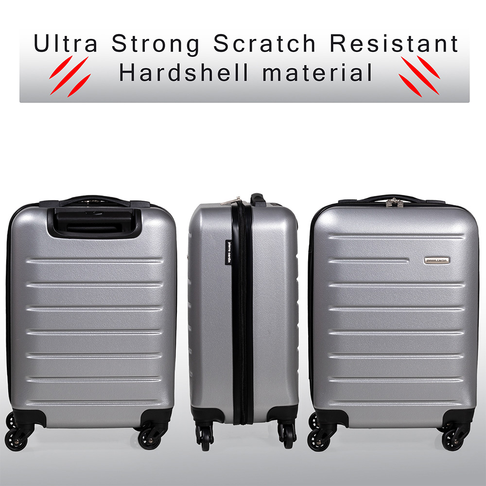 Pierre Cardin Set of 2 Grey Lightweight Hard Shell Trolley Suitcase and Mini Vanity Case Set Image 6