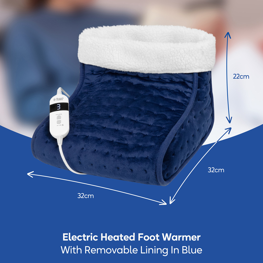 Russell Hobbs Blue Removable Lining Electric Heated Foot Warmer with Controller Image 8