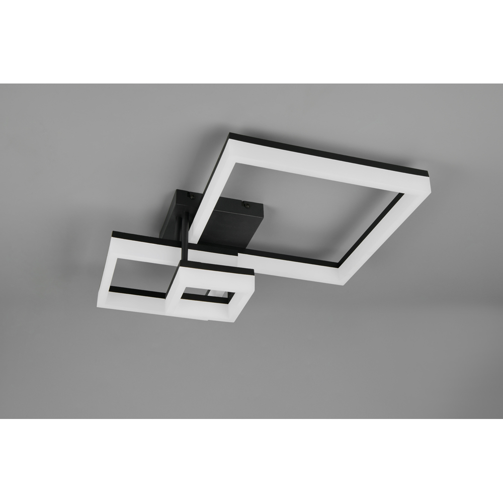 TRIO Camino Matt Black Square LED Ceiling Light Image 4