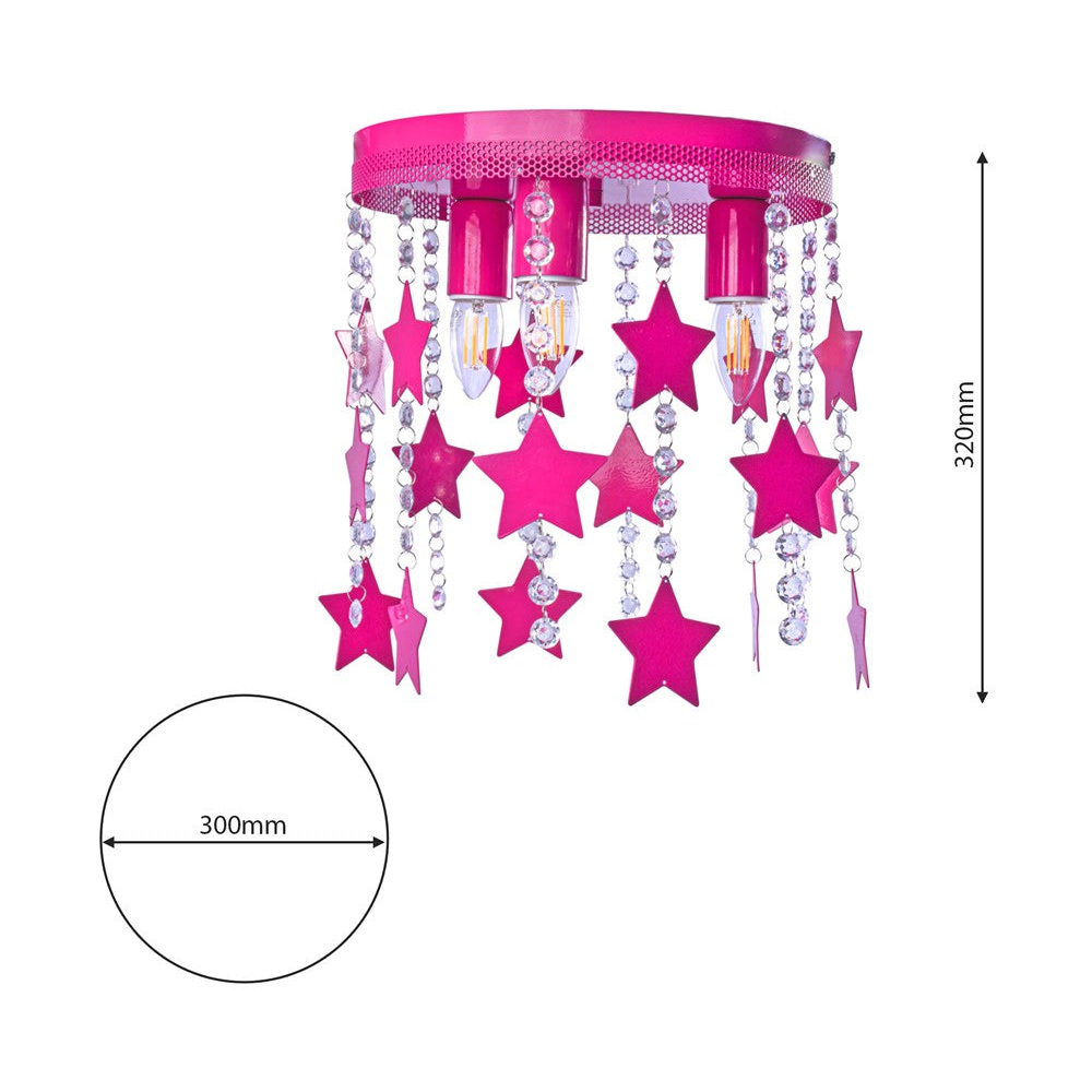 Milagro Star Hot Pink Ceiling Lamp 230V Image 7