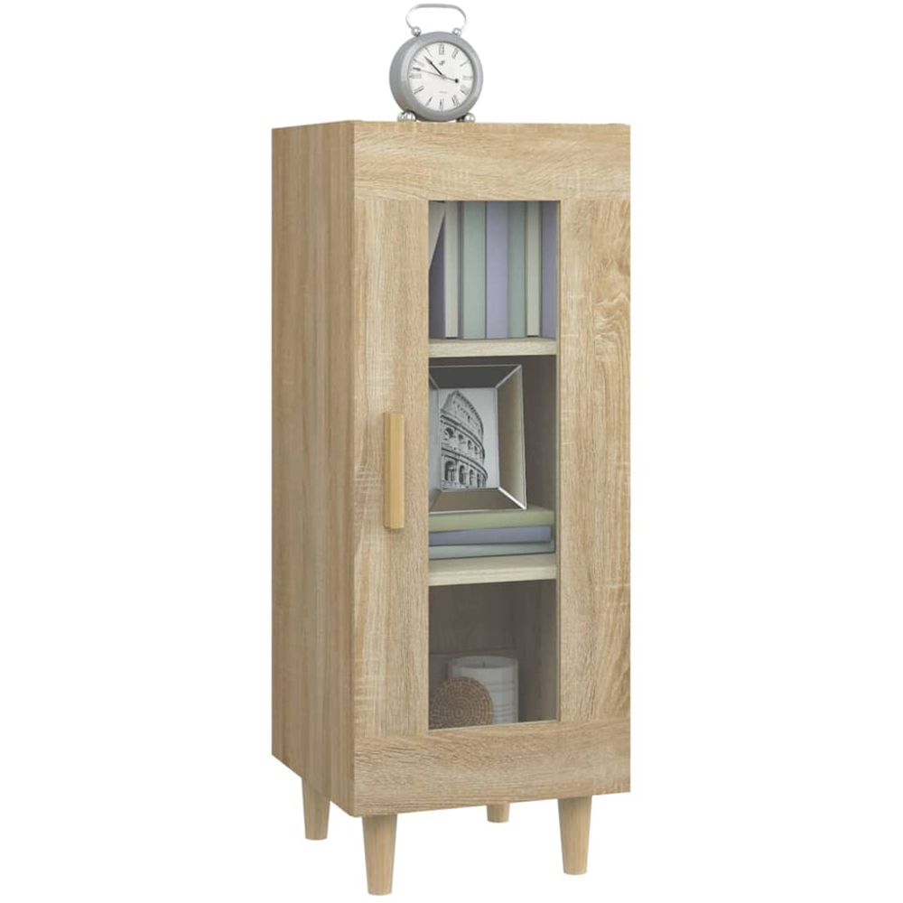 vidaXL Single Glass Door Sonoma Oak Sideboard Image 4