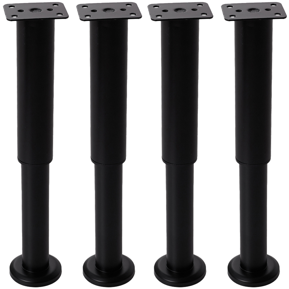 Living and Home Adjustable Round Iron Furniture Leg 32cm 4 Pack Image 1