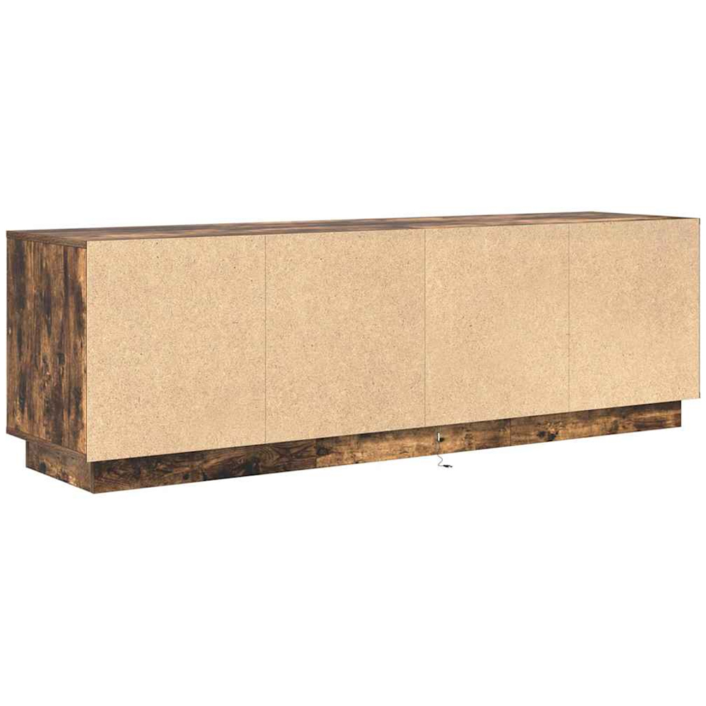 vidaXL 4 Door 2 Drawer Smoked Oak LED TV Cabinet Image 9