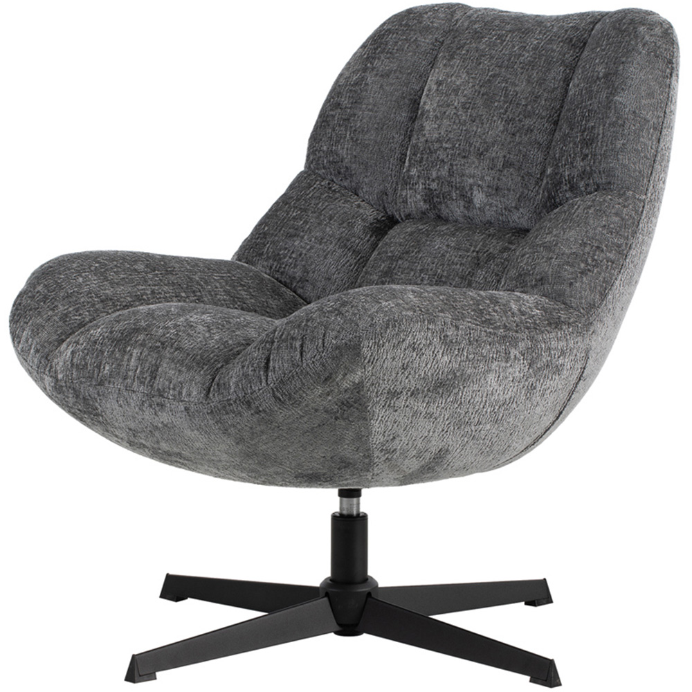 Silverdale Grey Chenille Swivel Accent Chair Image 2