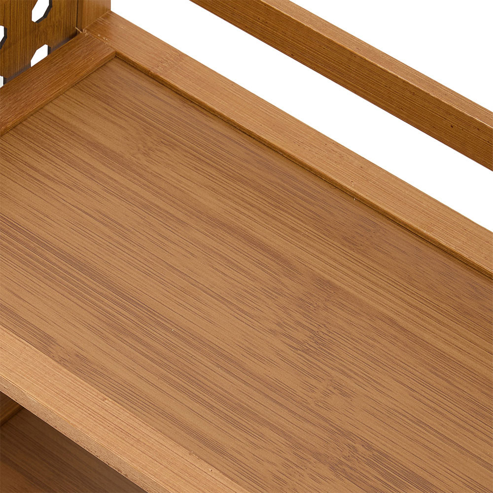 Living and Home 2 Shelf Natural Bamboo Desktop Storage Rack Image 4