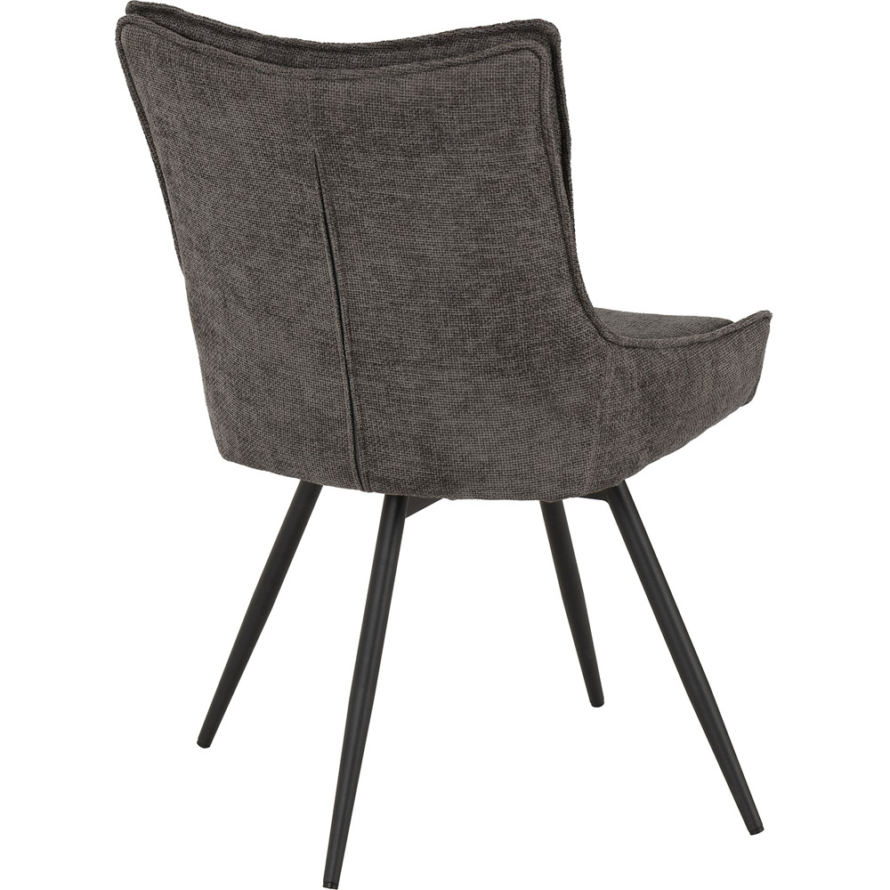 Seconique Lewis Set of 2 Grey Fabric Swivel Dining Chair Image 6
