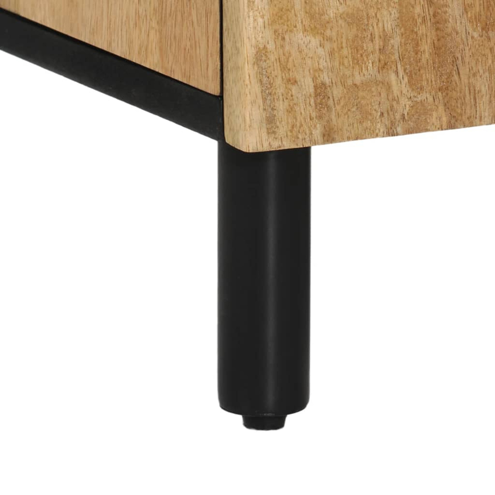 vidaXL 2 Door Natural Solid Mango Wood Side Cabinet Image 8