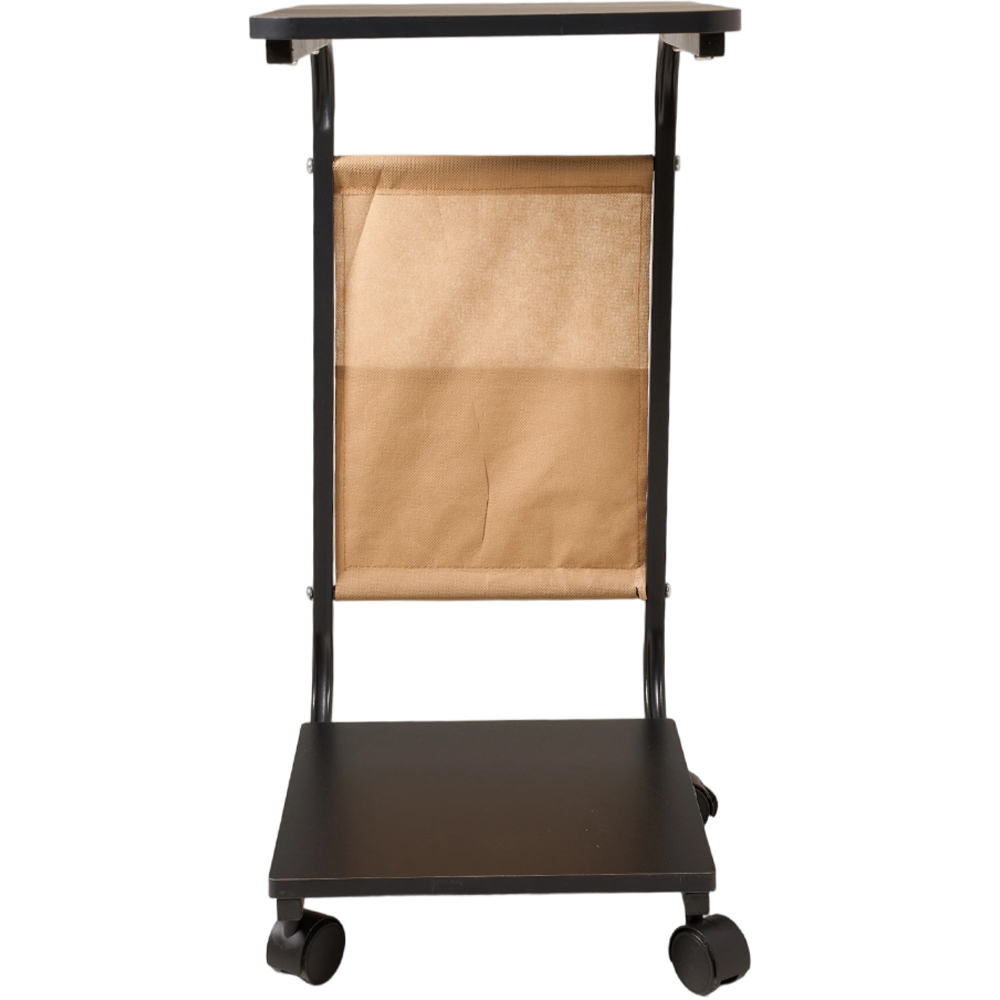 Living and Home Black C-Shape Side Table with Lockable Castors Image 5