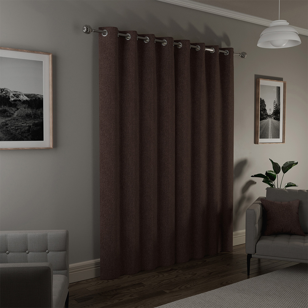 Enhanced Living Austin Blush Plain Thermal Blackout Eyelet Curtains 117 x 229cm Image 2