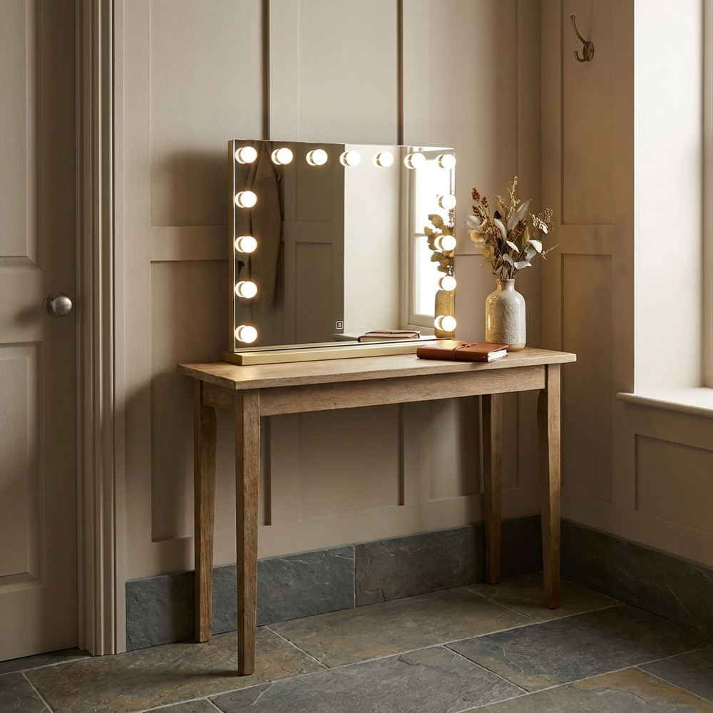 Hollywood LED Wireless Vanity Mirror Gold Image 5