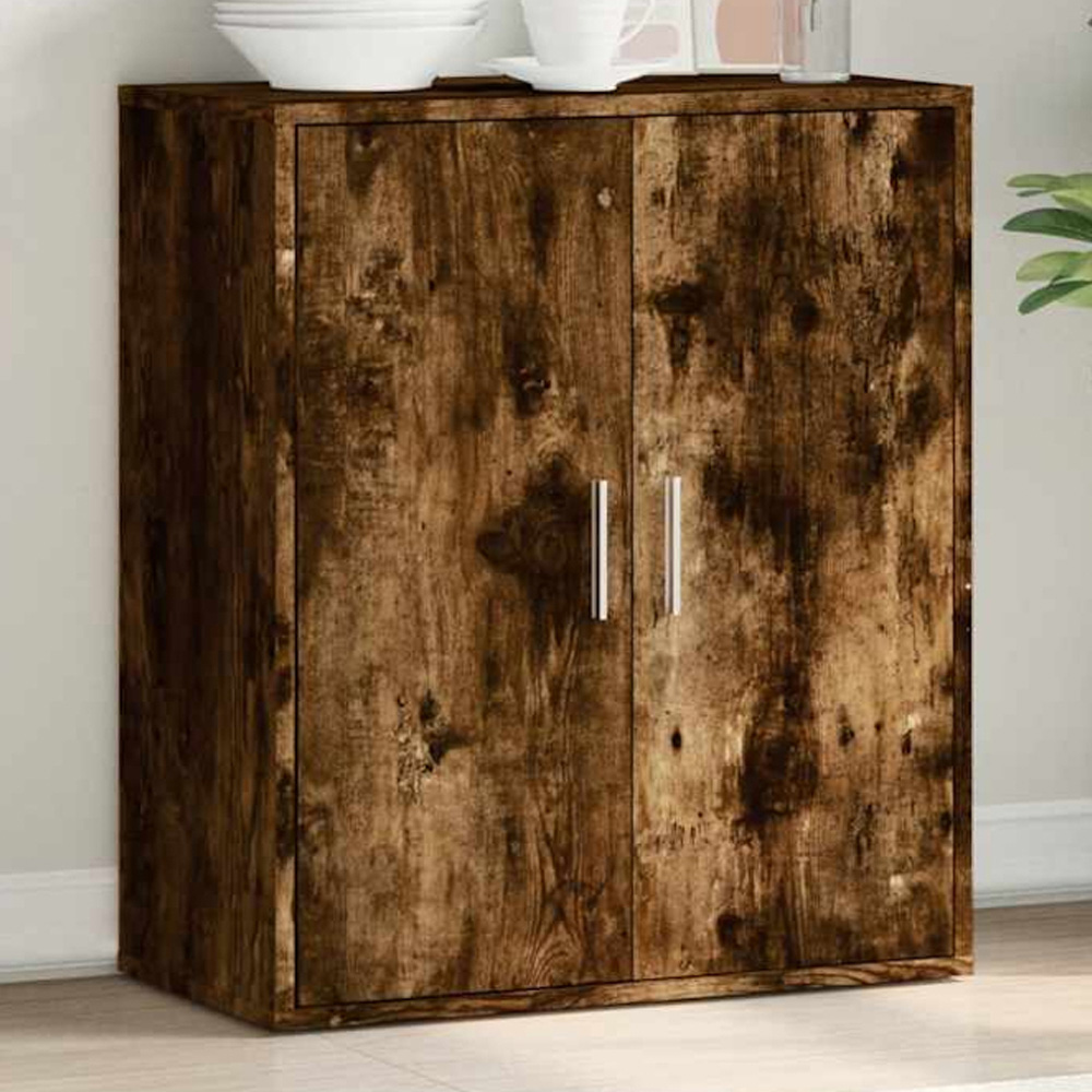 vidaXL 2 Door Smoked Oak Sideboard Image 1