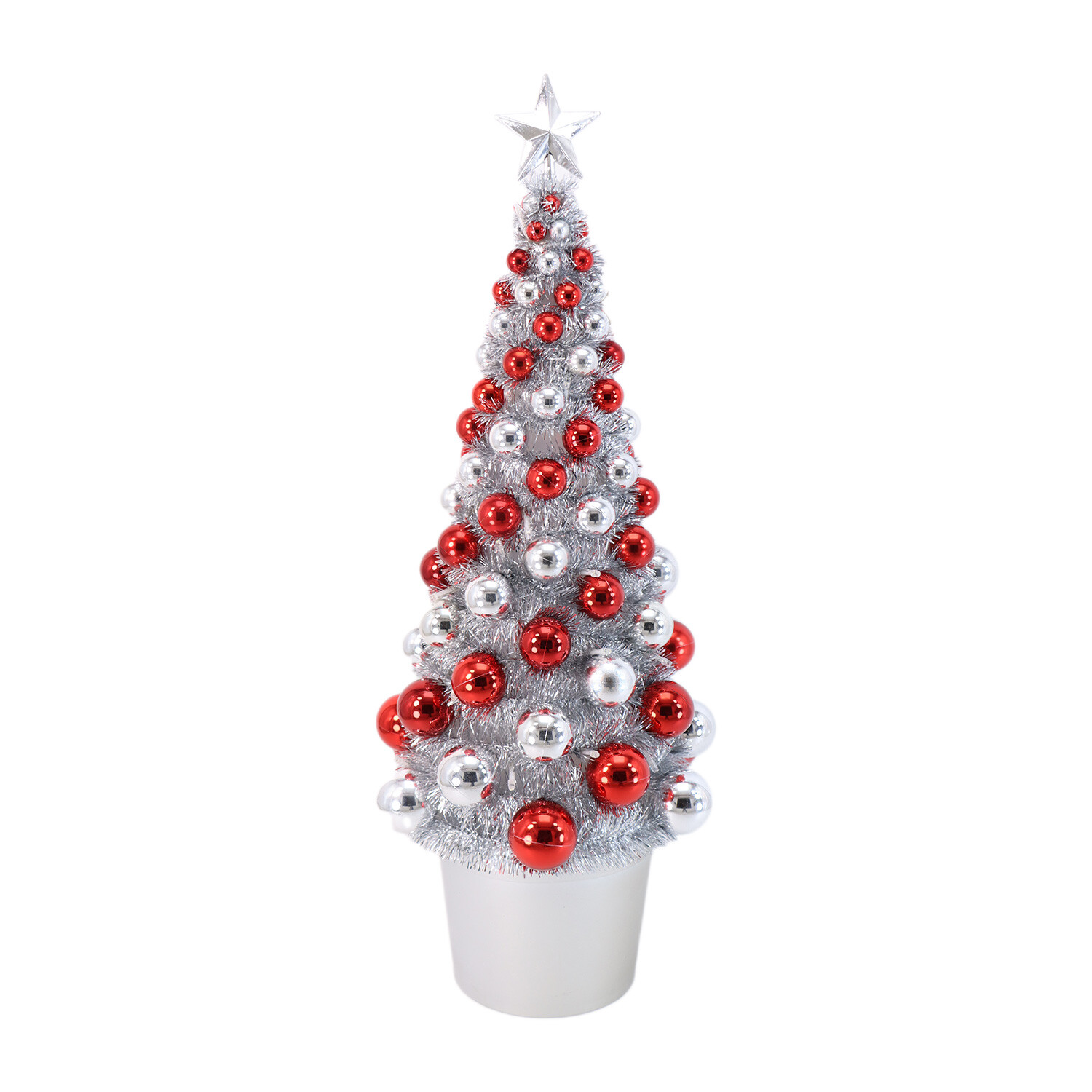 Red and Silver LED Tree Image 1