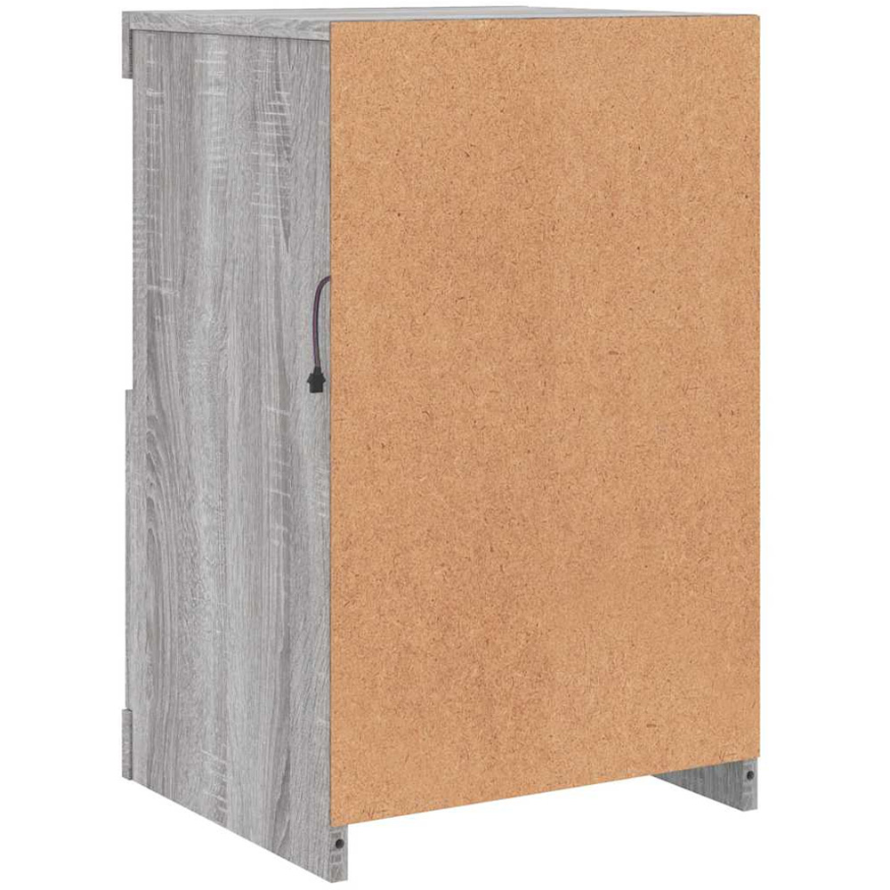 vidaXL Single Door 2 Shelf LED White Side Cabinet Image 9
