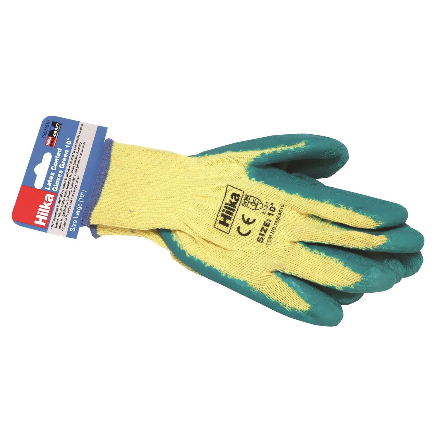 Hilka Green Latex Coated Work Gloves Image