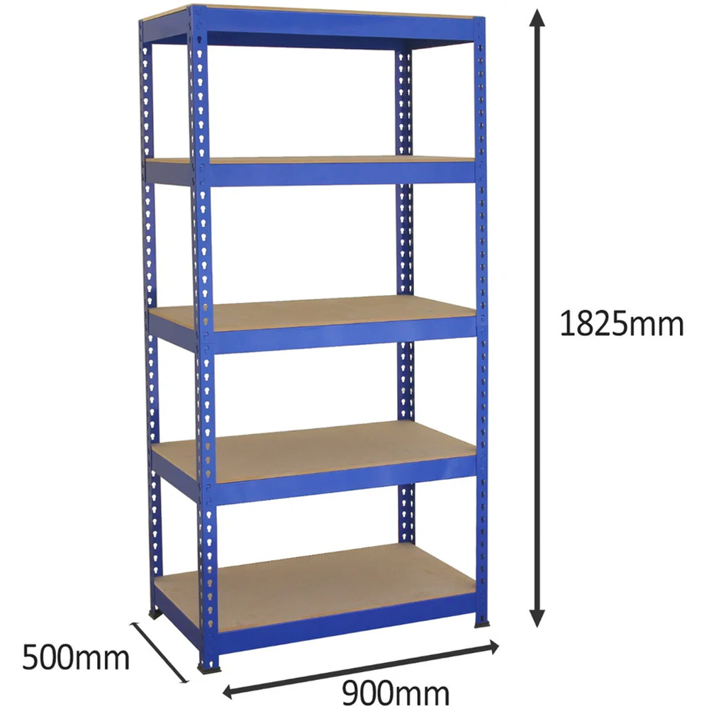 Monster Shop Q-Rax Blue Shelving Rack Set of 5 Image 7