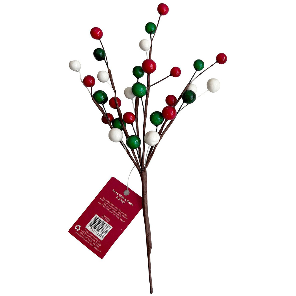 Ball Pick 25cm - Red, White and Green Image 3