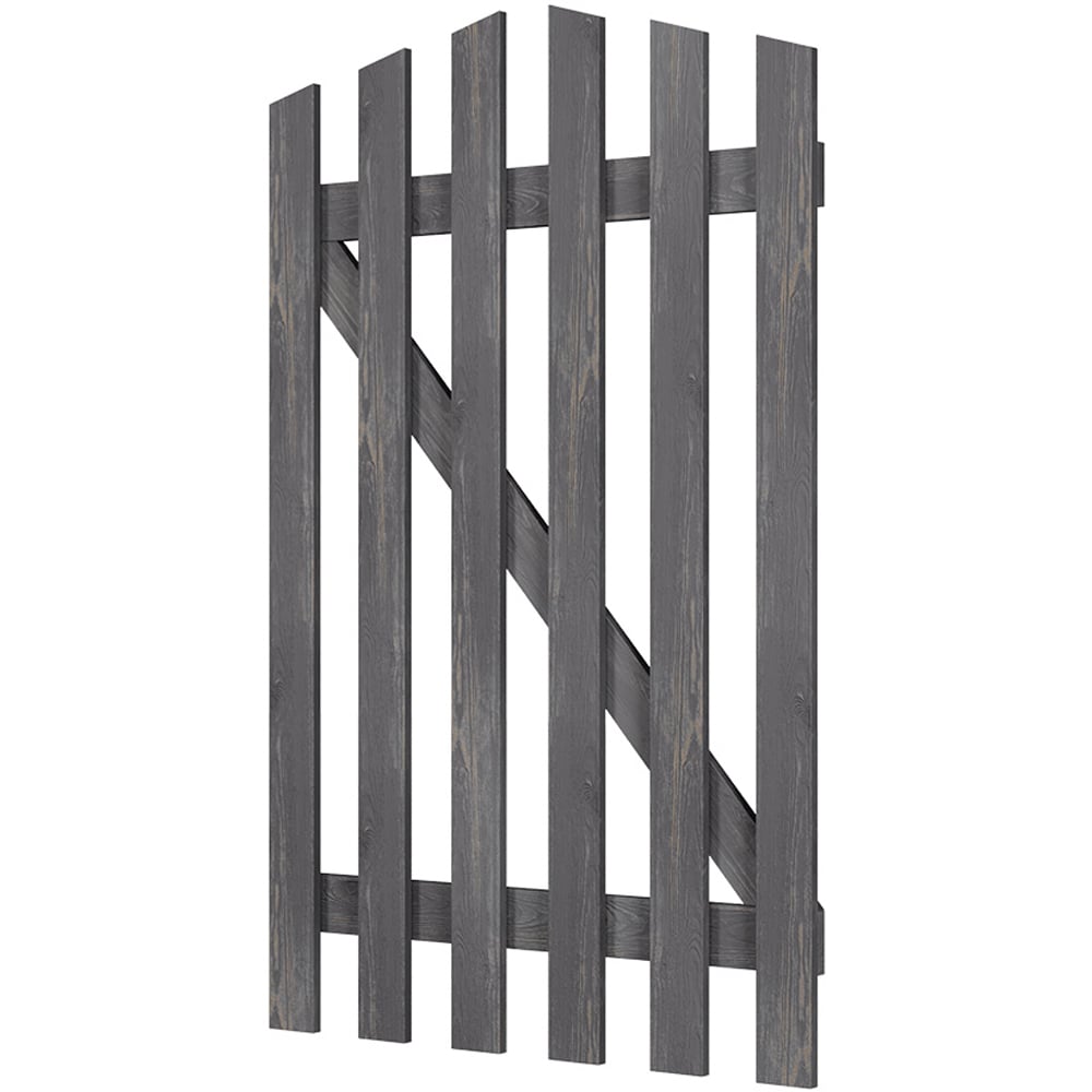 Outdoor Minimalist Grey Wooden Fence Gate 120 x 76 x 2.5cm Image 3