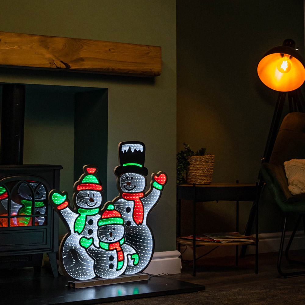 Samuel Alexander Standing Snowmen Family Infinity Christmas Decoration on Metal Base 65cm Image 7