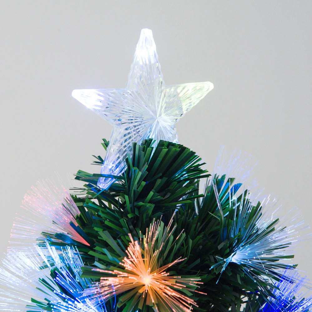 Everglow Fiber Optic LED Pre-Lit Green Artificial Christmas Tree 4ft Image 3