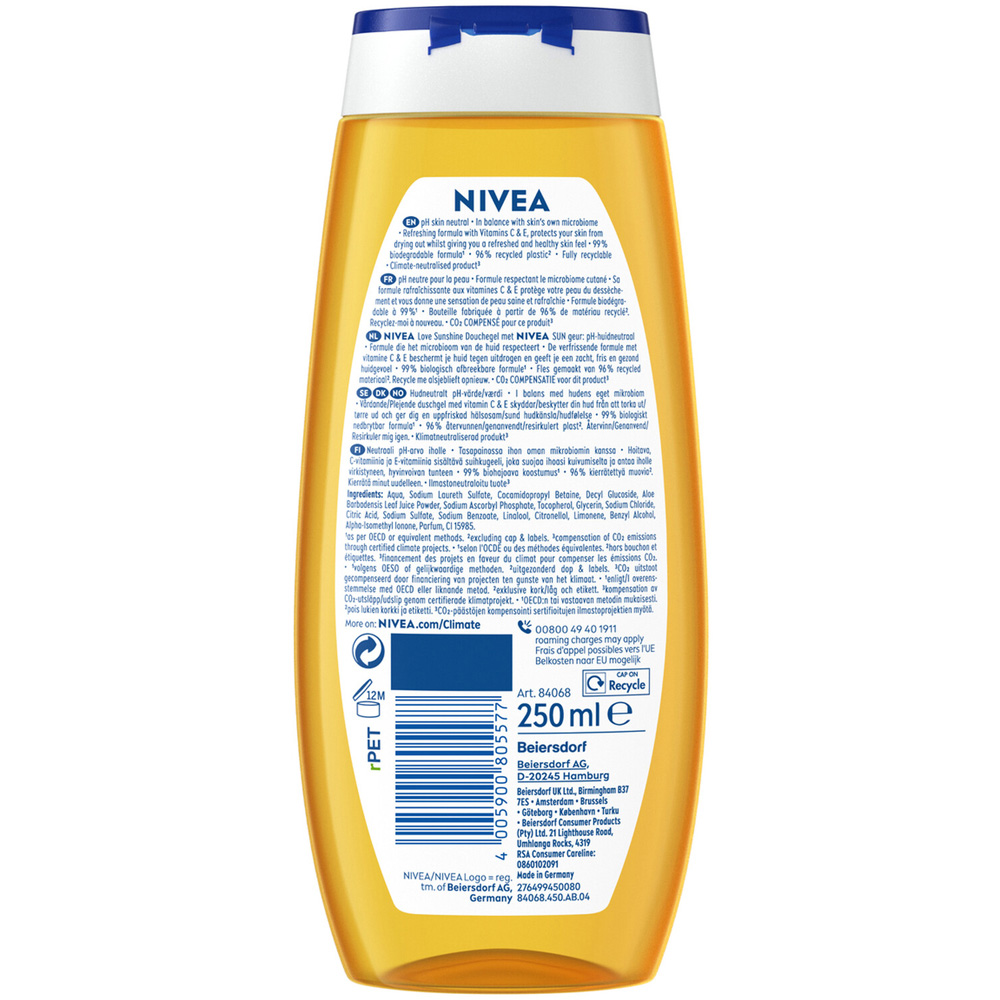 Nivea Love Shower Gel Refreshing Sun Image 2