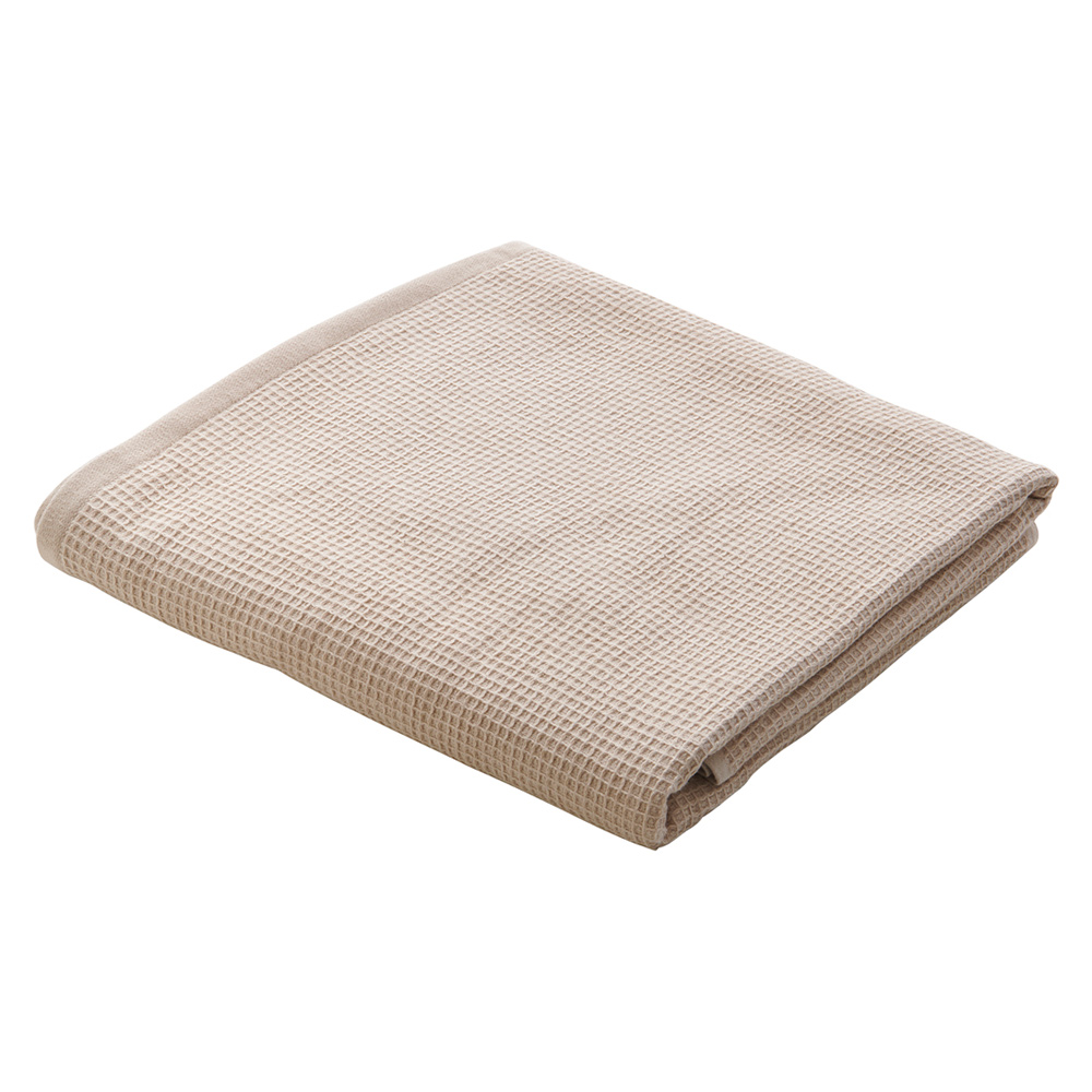 Wilko Waffle Textured Cotton Oatmeal Bath Sheet Towel Image 1