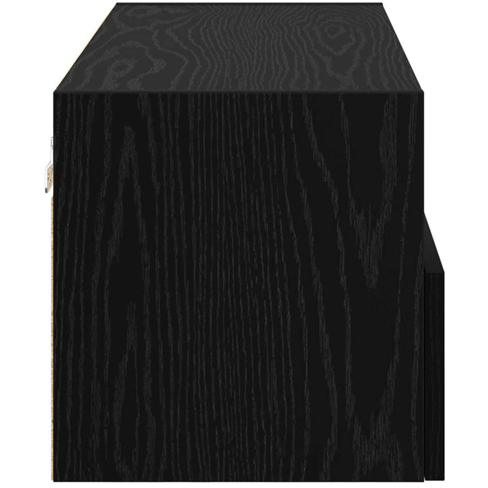 vidaXL 2 Door 2 Shelf Black Oak Wide Wall Mounted TV Unit Set of 2 Image 6
