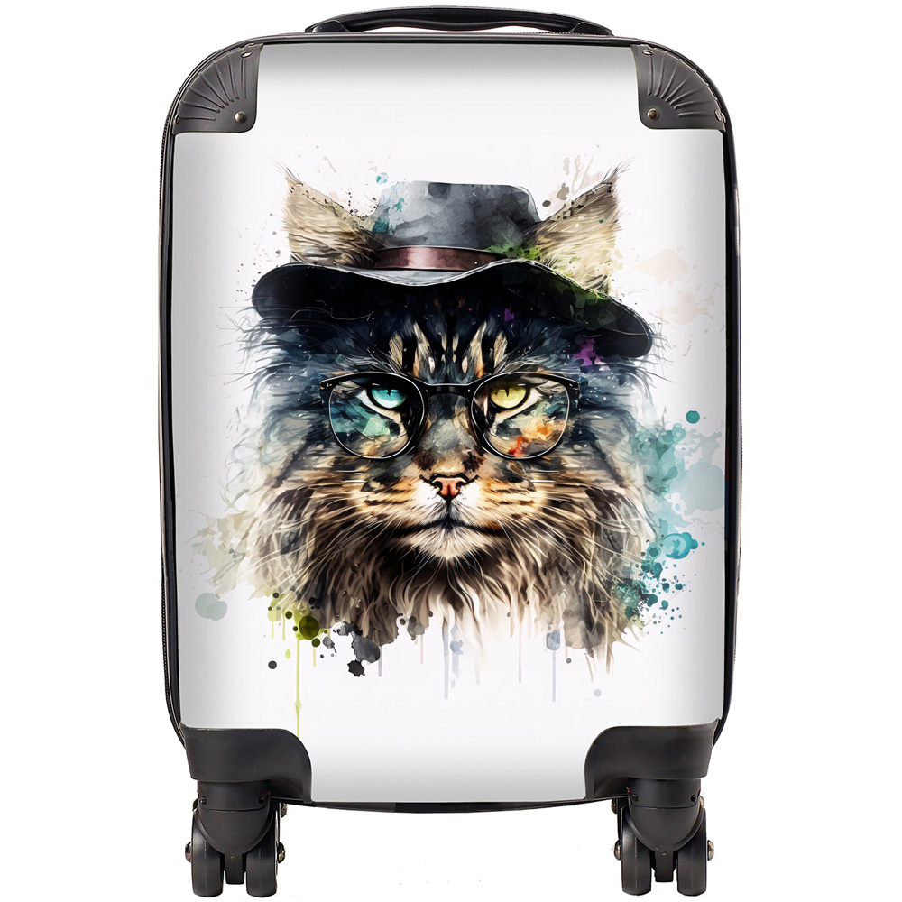 Warren Reed Designer Mini Cabin Splashart Norwegian Forest Cat Suitcase Image 1