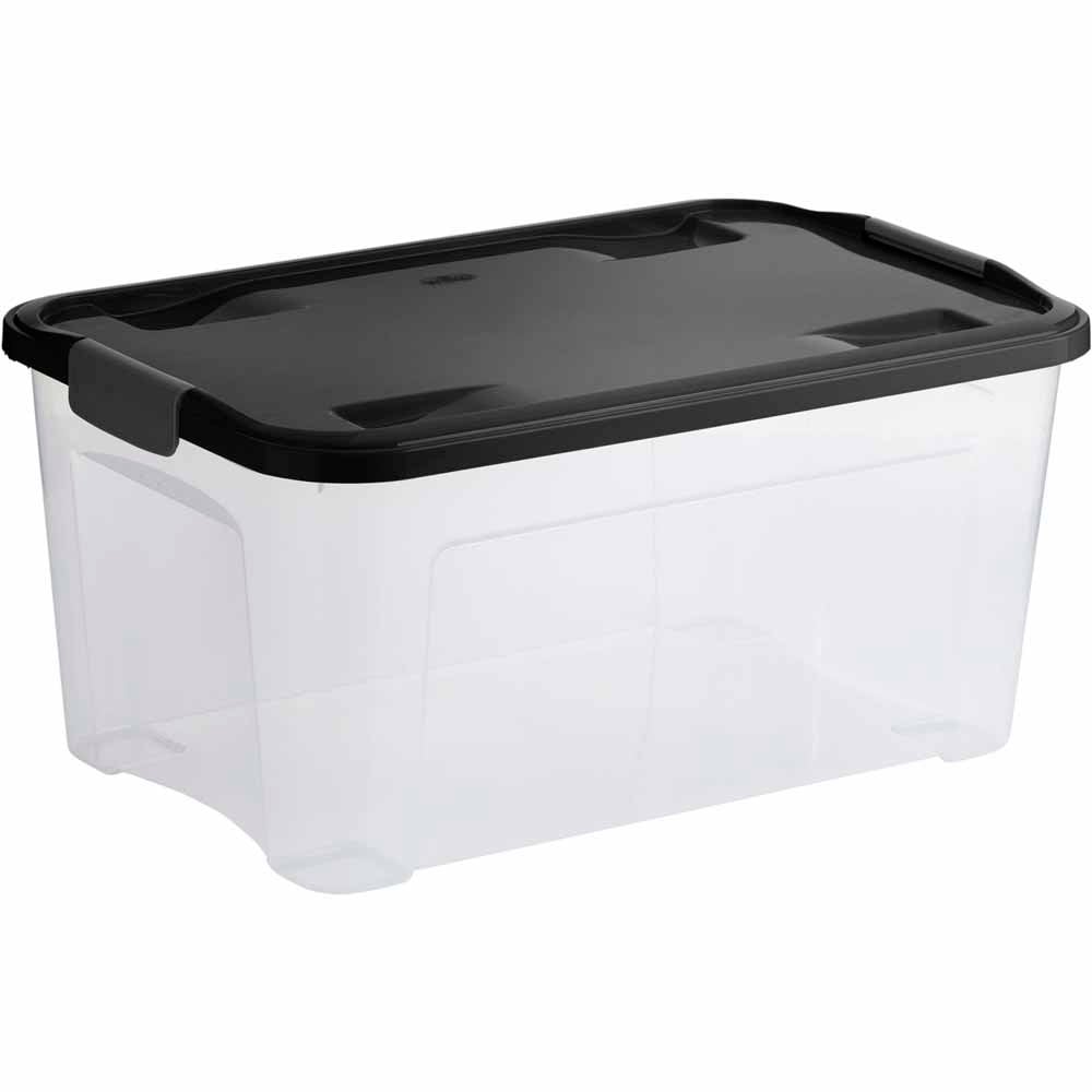 Wilko 45L Modular Storage Box with Lid Image 1