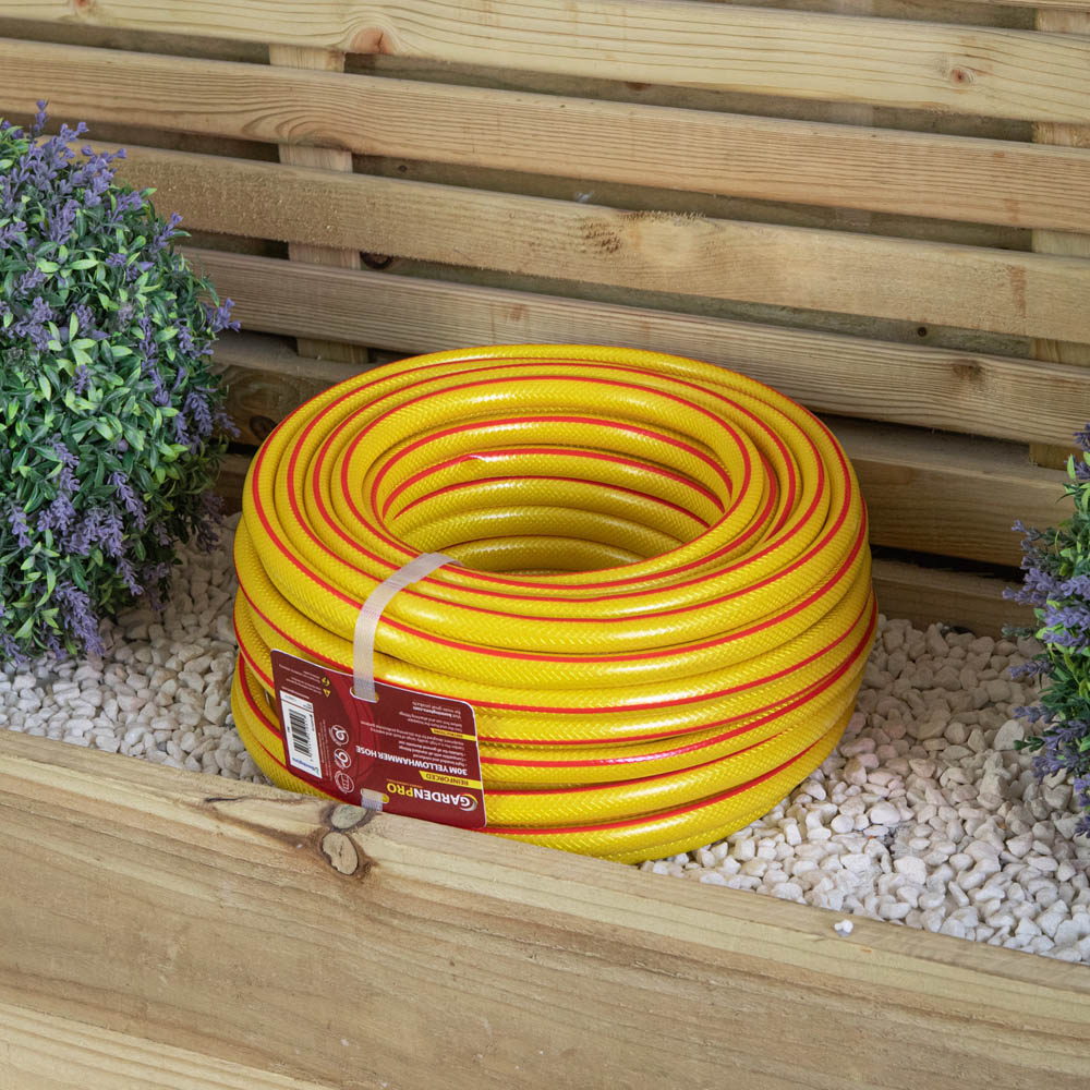 Garden Pro 30m Pro Gold Yellow Kink Resistant Reinforced Garden Hose Pipe Image 3