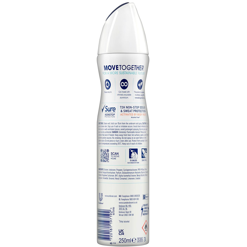 Sure Women Invisible Aqua 72H Protection Anti-Perspirant Deodorant 250ml 36 Pack Image 3