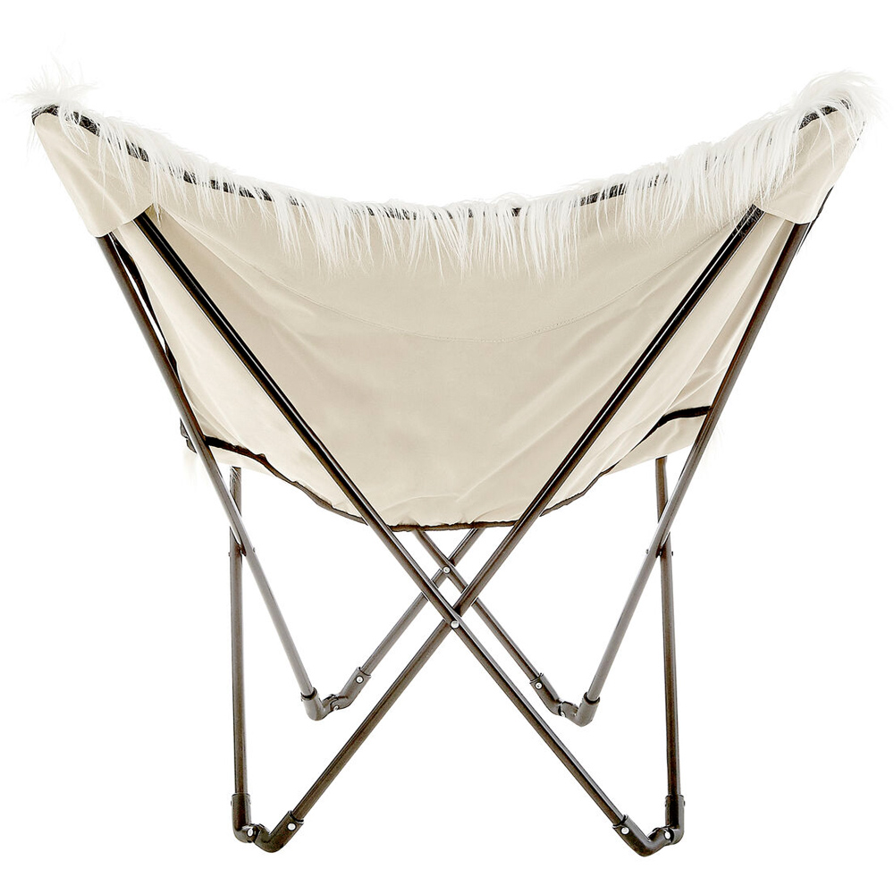Premier Housewares Sienna White Faux Fur Butterfly Chair Image 3