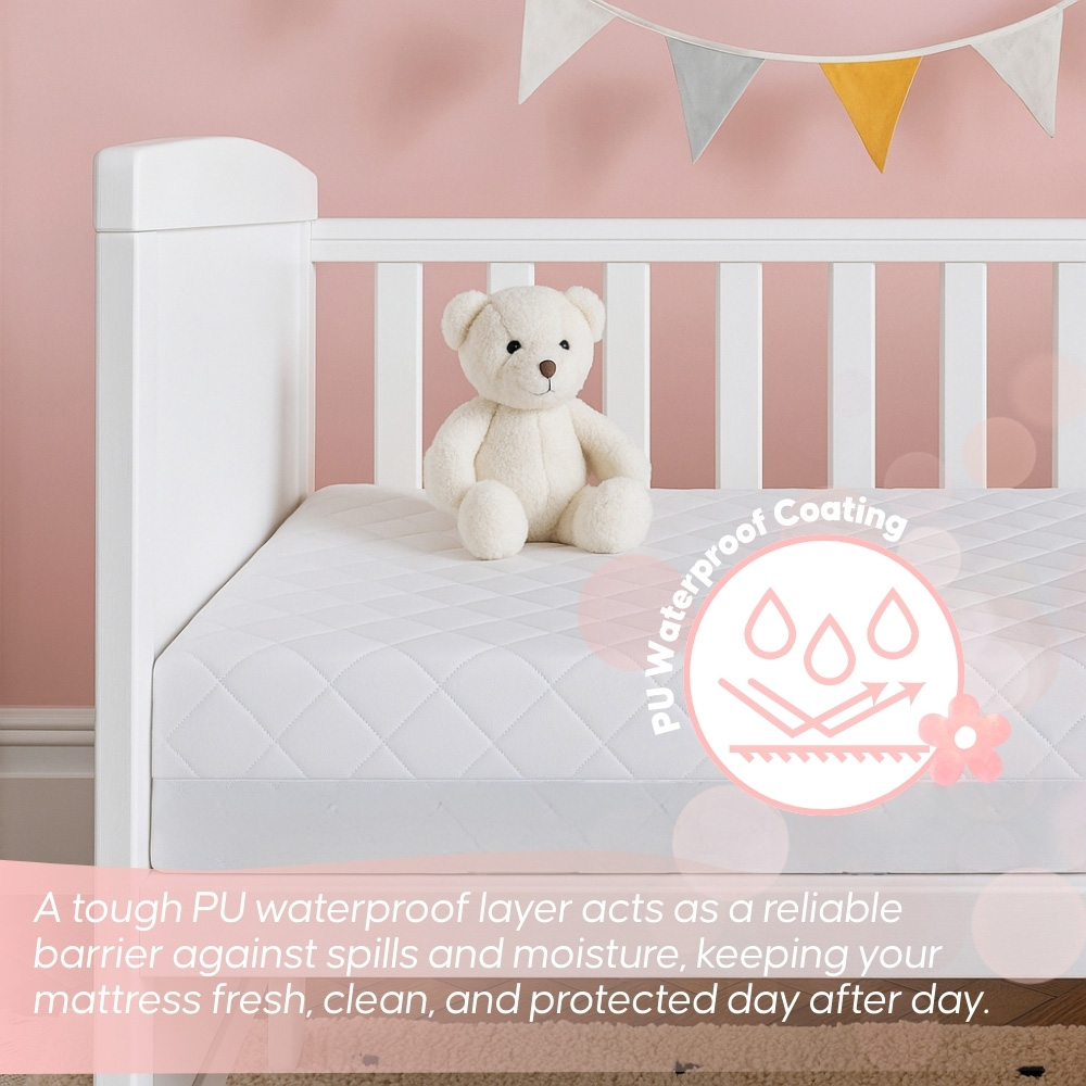 Bump and Beyond White Firm Support Waterproof Baby Cot Mattress 120 x 60 x 15cm Image 4