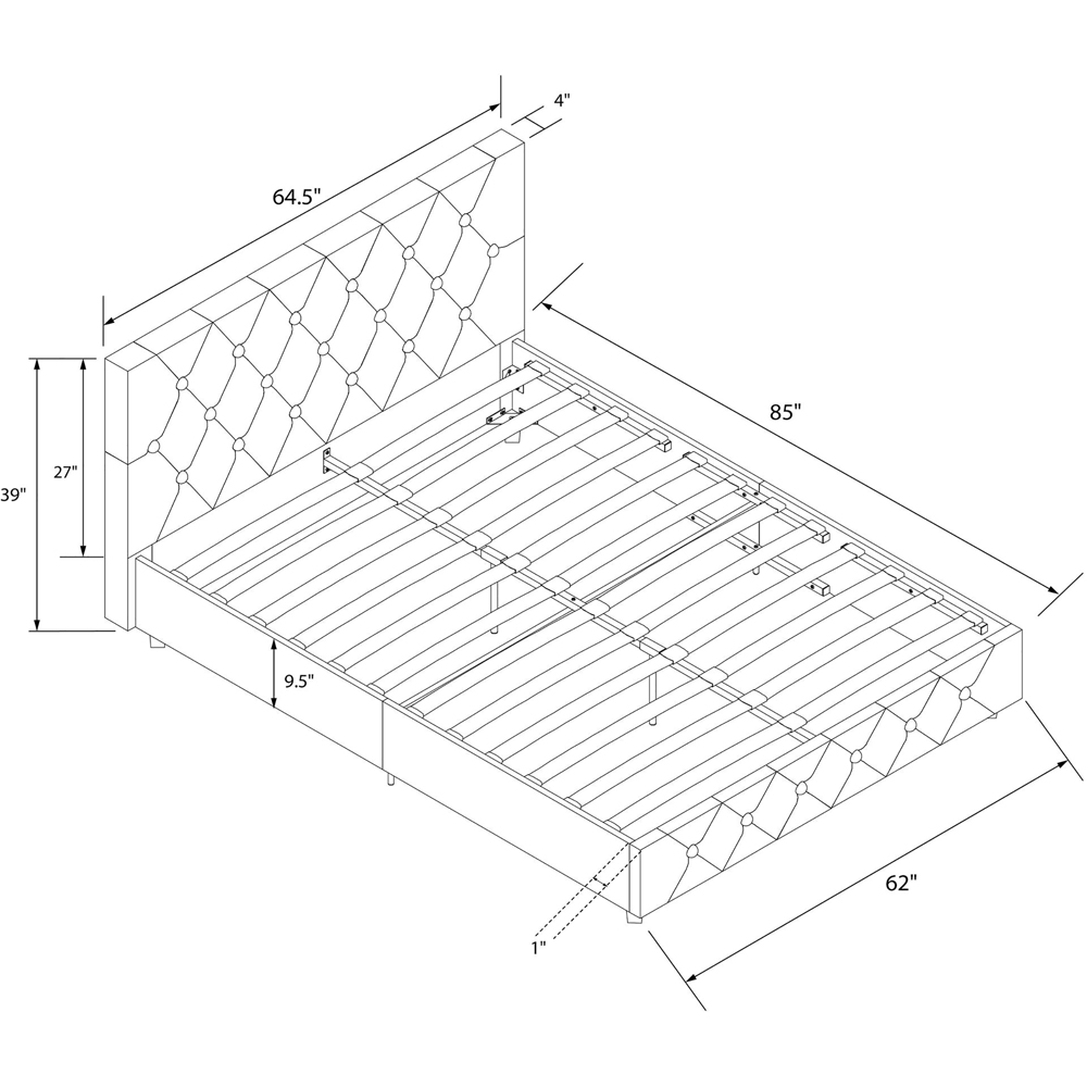 Dorel Dakota King Size Bed with Storage Image 9