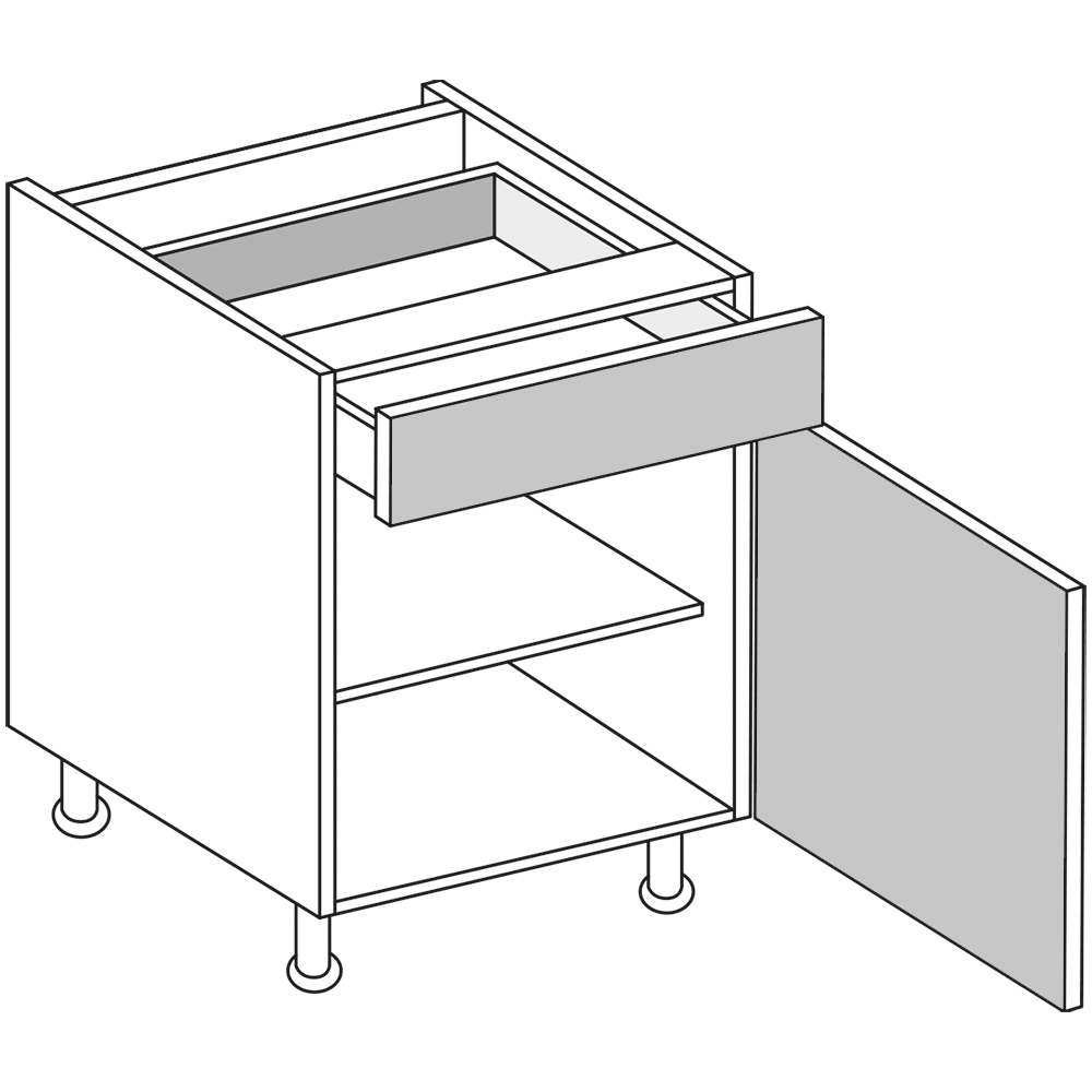 wilko Smooth Matt Shaker White Drawerline Single Drawer 600mm Image 1