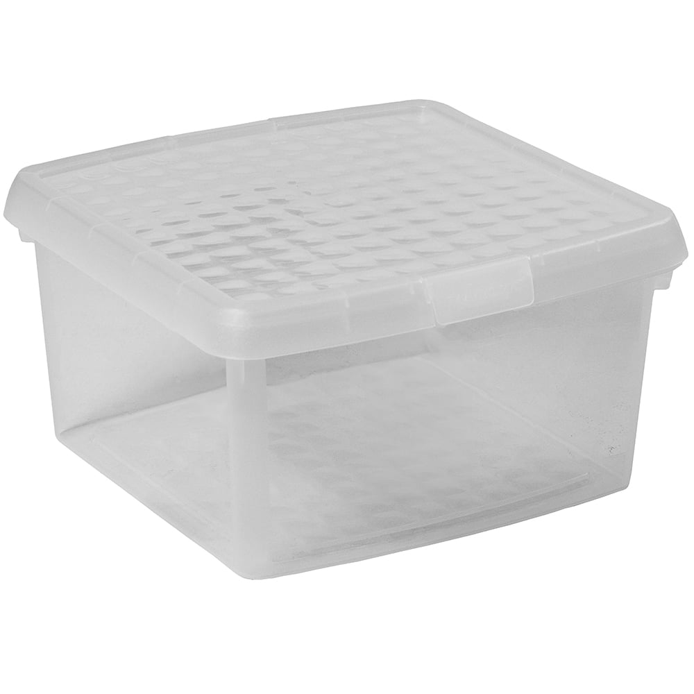 Wham Clip 9L Clear Square Storage Box with Lid 4 Pack Image 1