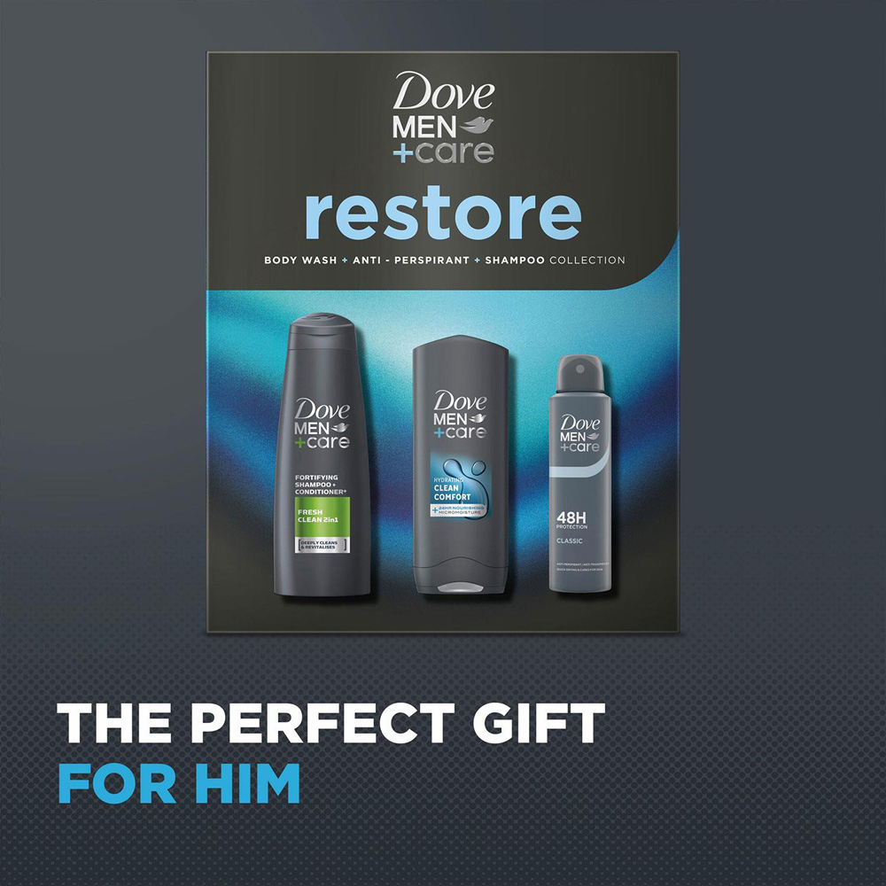 Dove Men+Care Restore Trio Gift Set 3 Pack Image 7