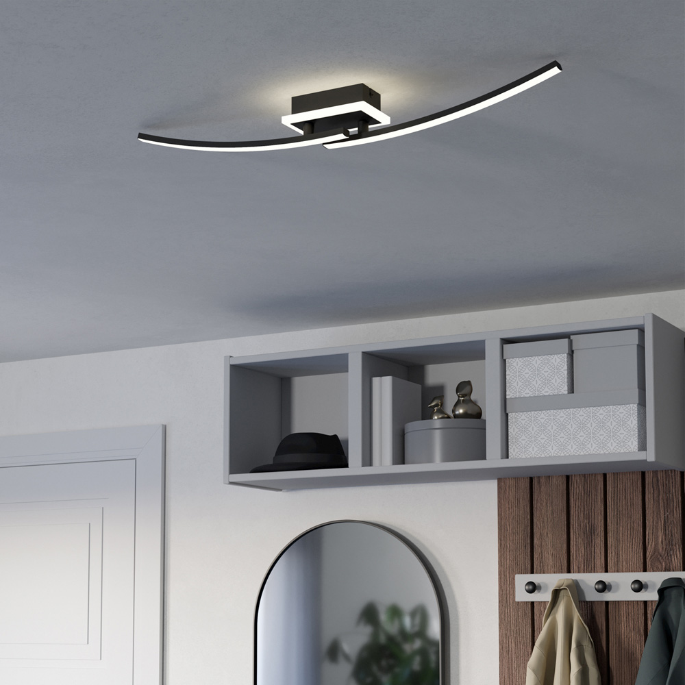 EGLO Lungolago Black Steel Minimalist Ceiling Light Image 2