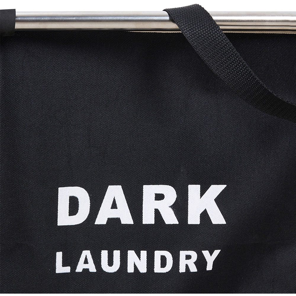 Living and Home 2 Section Black and Beige Foldable Laundry Basket 72 x 40cm Image 6