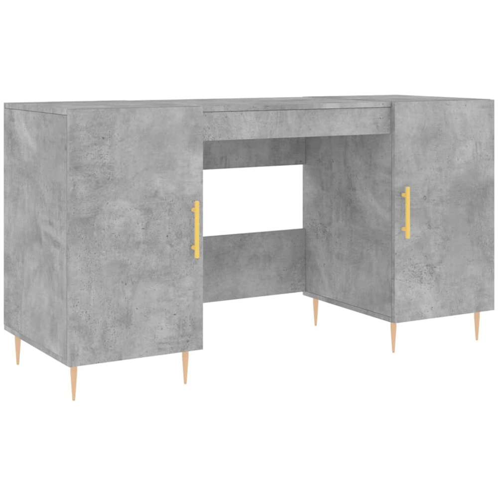 vidaXL 2 Door Computer Desk Concrete Grey Image 2