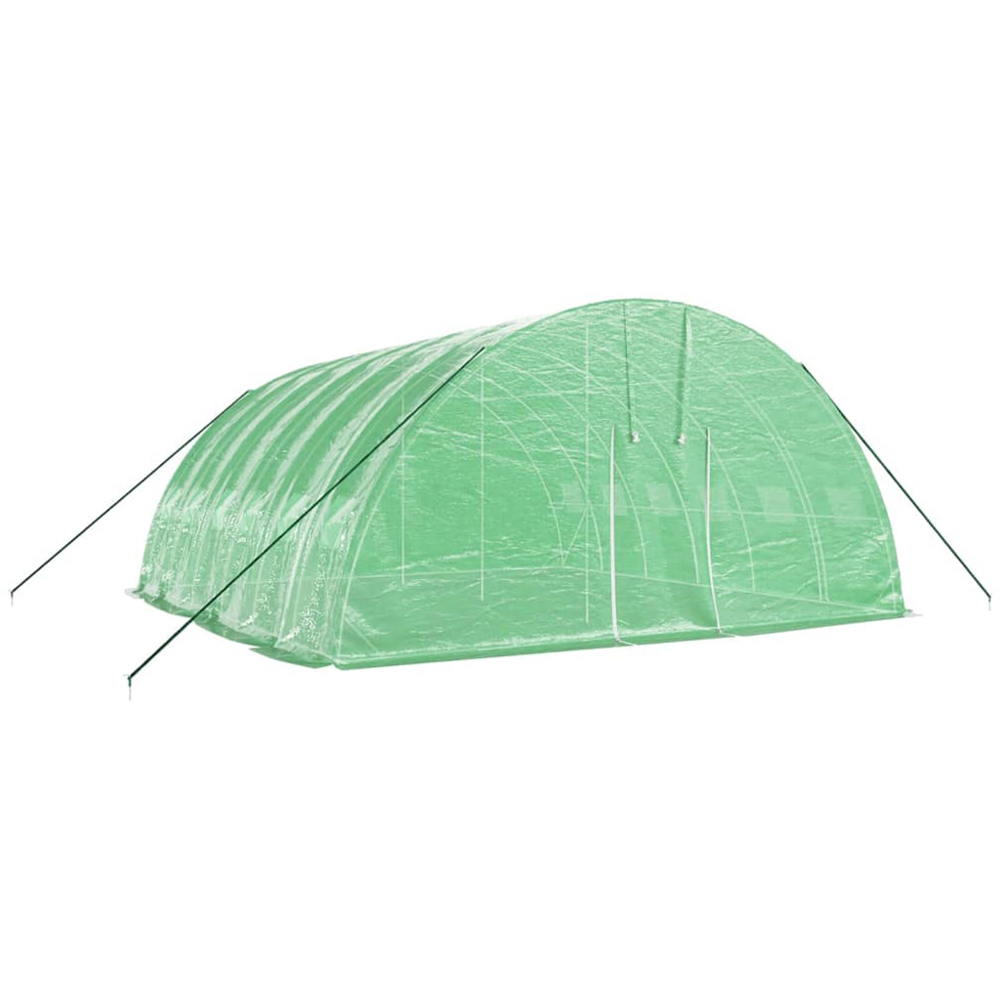 vidaXL Green Polyethylene Galvanised Steel Frame 19.6 x 19.6ft Greenhouse Image 2
