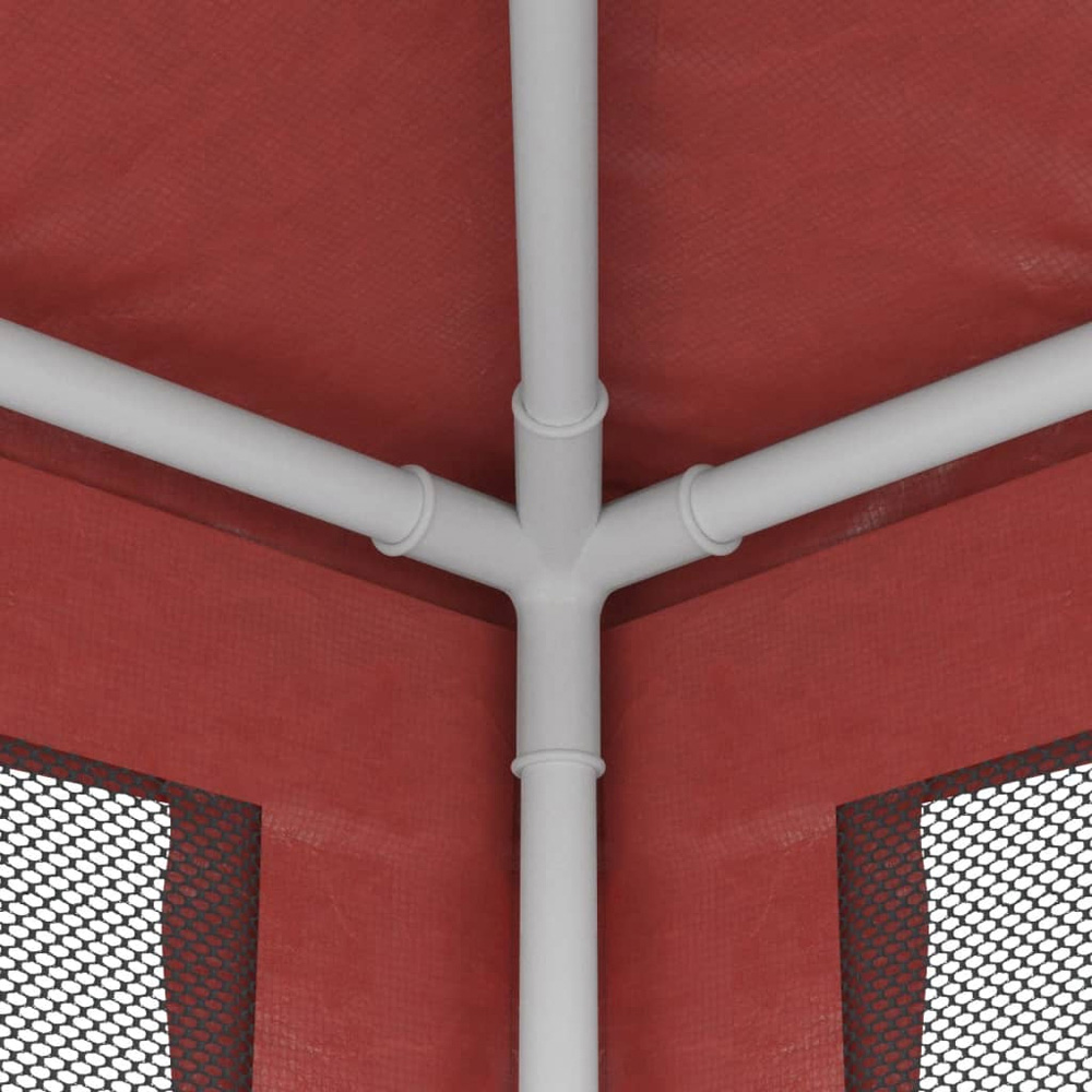 vidaXL 3 x 6m Red Party Tent with Mesh Sidewalls Image 6
